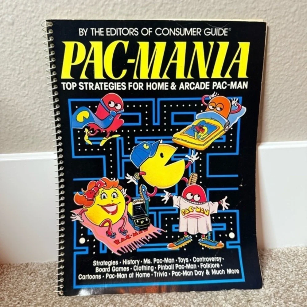 Vintage Rare PAC-Mania top strategies for home and arcade spiral book 1982’